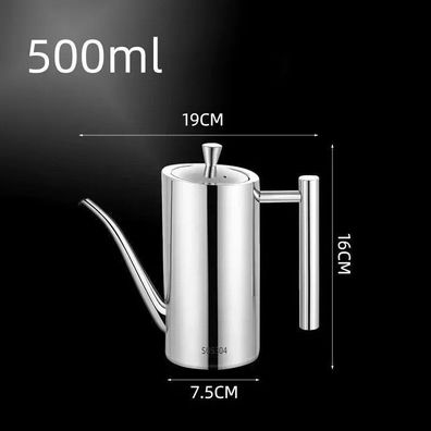 500ml/700ml 304 Stainless Steel Oil Pot - Dustproof, Leak-Proof, for Kitchen