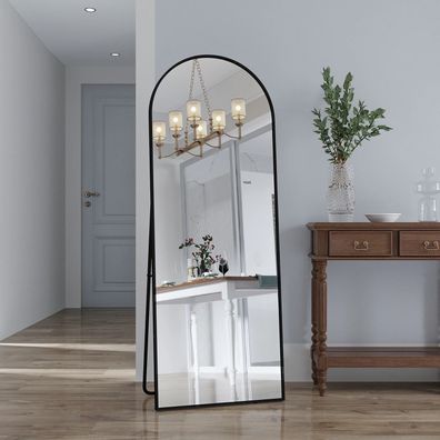 53cm Full Length Arched Floor Mirror - Self-Standing, Aluminum Frame