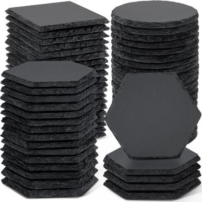 8pcs Slate Coasters Bulk - 4 Inch Mixed Shapes for Laser Engraving