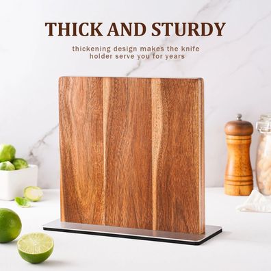 Acacia Wood Magnetic Knife Block Simple Modern Kitchen Storage Knife Holder