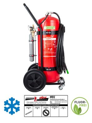 Jockel 50 L frostsicherer fluorfreier Schaum-Feuerlöscher fahrb. 10m Schl. Plakette