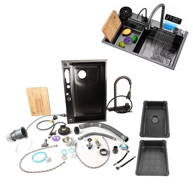 Kitchen Sink Digital Display Workstation Under Counter Kitchen Sink Basin 68x45cm