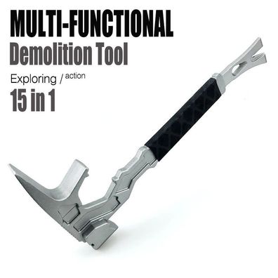 Outdoor Multifunctional Hammer Demolition Tool Hammer Hand Tool with Crowbar Fire