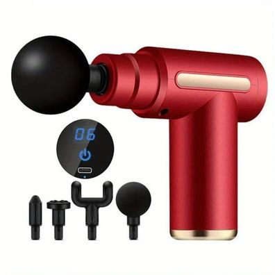 Portable Fascial Massage Gun - Electric Percussion, LED Touch Screen, 4 Replaceable H