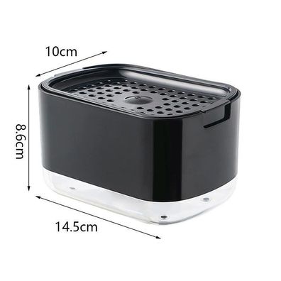 Press Soap Dispenser Box with Sponge Holder - Automatic Detergent Foam for Kitchen