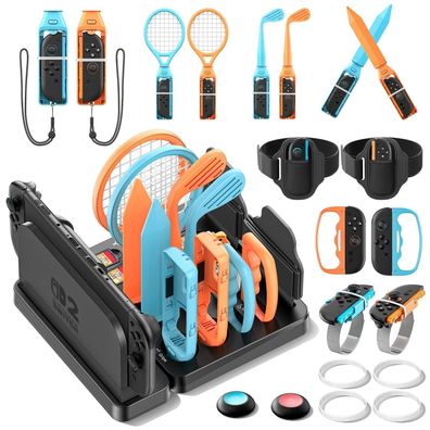Switch 2 Sports Accessories Bundle with Organizer Storage Stand for Sports Games