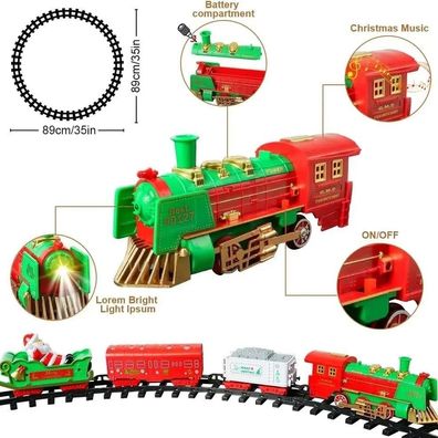 VATOS Hanging Christmas Train Set with Lights & Sound, Tree Decoration Toy