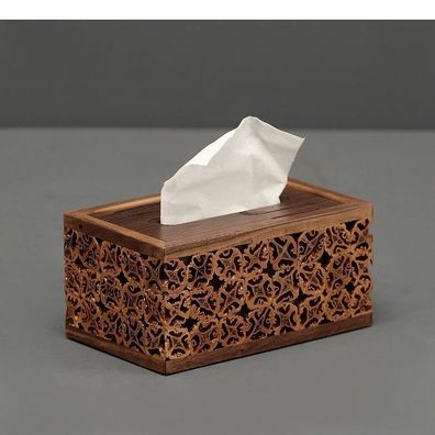 Vintage Walnut Wooden Tissue Boxes Rectangular Extractive Type Napkin Paper Towel Hol