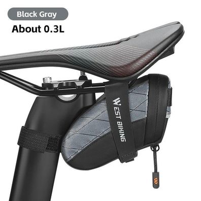 WEST BIKING 0.3L Mini Bicycle Saddle Bag - Waterproof, Reflective, Tools Bag