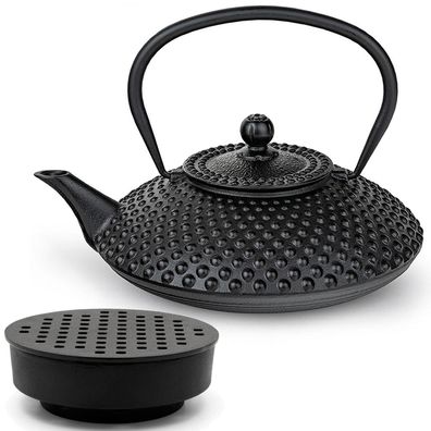 Bredemeijer Guss-Teekanne Induktion 1.25 Liter schwarz Kanne Gusseisen Teewärmer