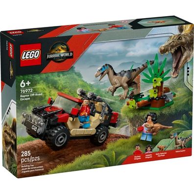 LEGO® Jurassic World™ 76972 Raptor Verfolgungsjagd mit dem Geländewagen 285 Teile