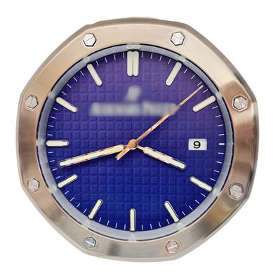 Wanduhr Audemars Piguet Royal Oak 34cm Navy Zifferblatt Silber Stahl Luxuswanduhr