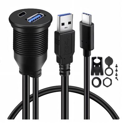L14C USB 3.0 A + Typ-C Verlängerungskabel Panel-Mount Auto Boot Armaturenbrett