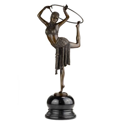Moritz Bronzefigur Hula Hoop Tänzerin Höhe 51 cm 5,7 kg Skulptur Statue Antik