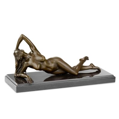 Moritz Bronzefigur weiblicher Akt - kunstvolle Figur auf Marmorsockel - Handgefertigt