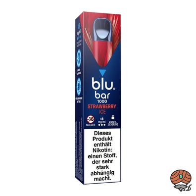 blu bar Strawberry ICE E-Shisha, 18mg Nikotin, Einweg-E-Zigarette, max. 1000 Züge