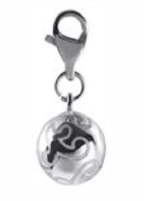 Edelstahl-Charms Anhänger Kugel Puzzle silberfarben