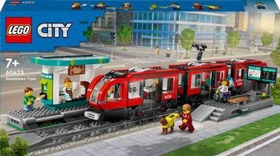 Bauset LEGO City 60423 Le Tramway Et La Station Du Centre-Ville
