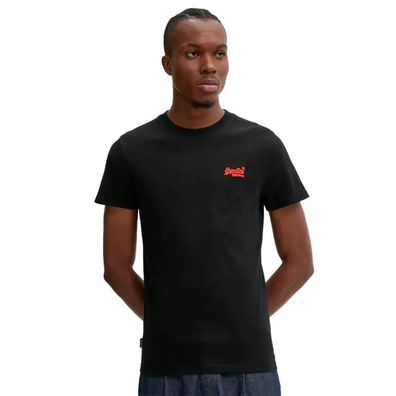 T-Shirt Superdry Essential Logo Emb Schwarz
