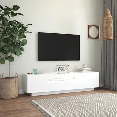 TV-Möbel vidaXL mit LED-Beleuchtung Weiß 160x35x40 cm