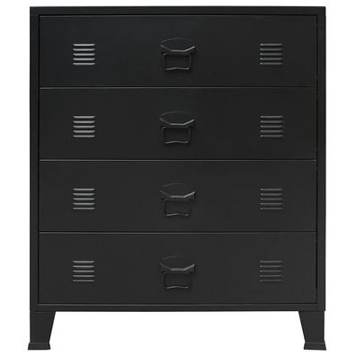 Kommode vidaXL Metall Industriestil 78x40x93 cm Schwarz