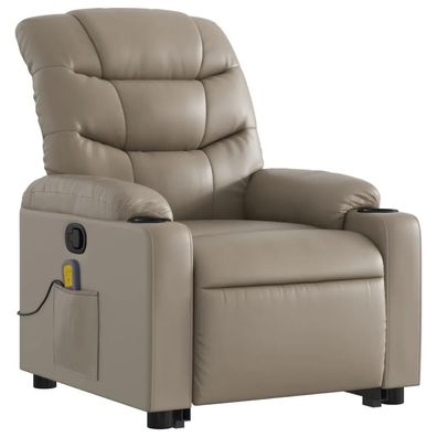 Fauteuil vidaXL Cappuccino Similicuir Massage
