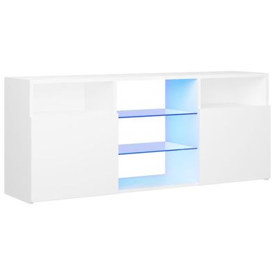TV-Möbel vidaXL Weiß mit LED-Beleuchtung 120x30x50 cm