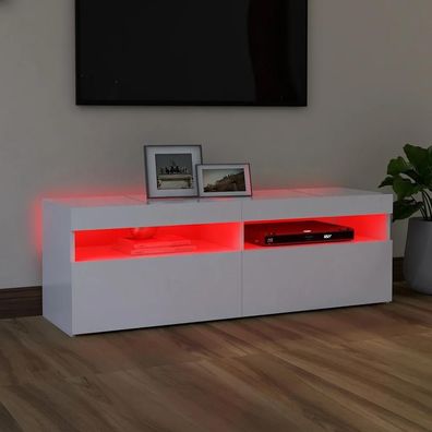TV-Möbel vidaXL 8720286217832 Weiß mit LED-Beleuchtung 120x35x40 cm