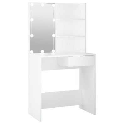 Coiffeuse vidaXL Weiß mit LED 74,5x40x141 cm