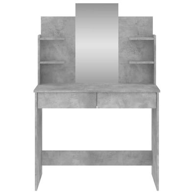 Coiffeuse vidaXL mit Spiegel Grau Beton 96x39x142 cm