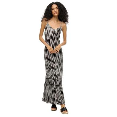 Kleid Superdry Cami Lange schwarze Träger