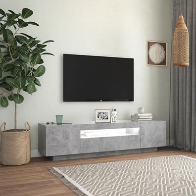 TV-Möbel vidaXL mit LED-Beleuchtung Grau 160x35x40 cm
