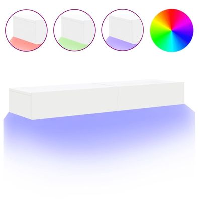 TV-Möbel vidaXL 2 Stéck mit LED-Beleuchtung Weiß 60x35x15,5 cm