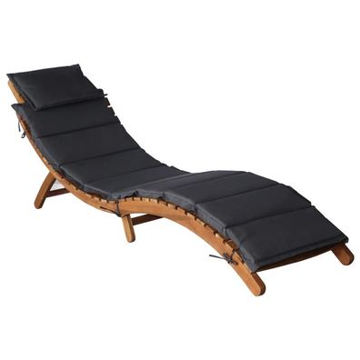 Bain de soleil vidaXL Chaise longue en bois d'acacia gris fonc