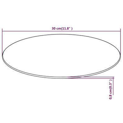 Glas Tischplatte vidaXL ß 30 cm Transparent