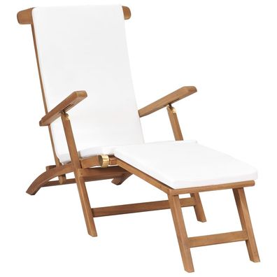 Bain de soleil vidaXL Chaise longue mit Creme Kissen