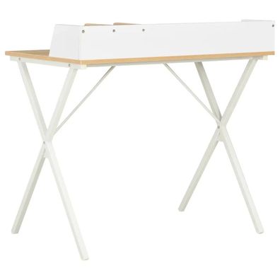 Schreibtisch vidaXL 80x50x84 cm Weiß und Natur