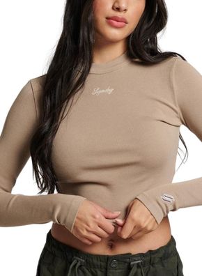 T-Shirt Superdry W6011656A-9UN Slim Fit Langarm Grén XS Damen
