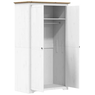 Kleiderschrank vidaXL BODO Weiß Braun 99x53,5x173 cm Massivholz
