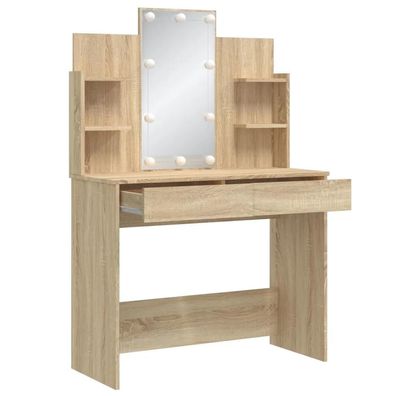 Coiffeuse vidaXL mit LED-Beleuchtung Sonoma Eiche 96x40x142 cm