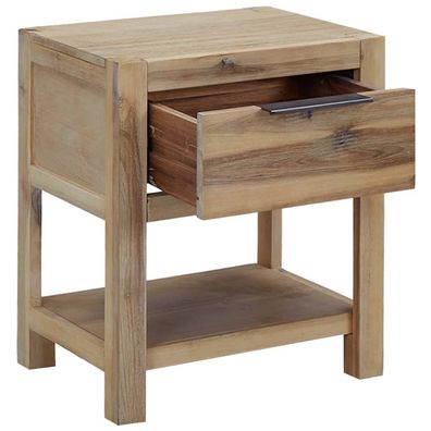 Nachttisch vidaXL mit Schublade aus massivem Akazienholz 40x30x48 cm