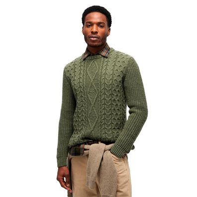 Pullover Superdry Jacob Cable Gréner Rundhalsausschnitt