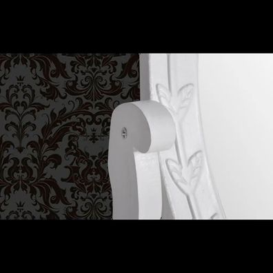 Coiffeuse vidaXL MDF mit ovalem Schwenkspiegel, weiß