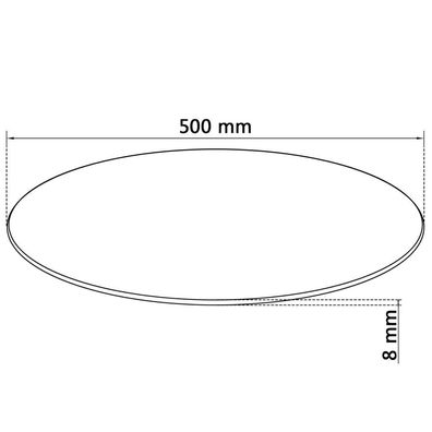 Tablett vidaXL ß 50 cm schwarzes gehärtetes Glas