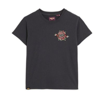 T-Shirt Superdry Tattoo Rhinestone Slim Fit Grau Anthrazit