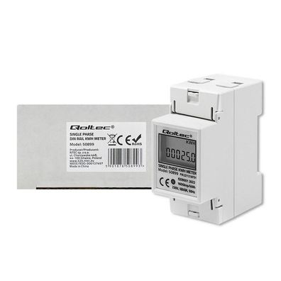 Elektronischer Zähler Qoltec 50899 Monophasig 5(60)A