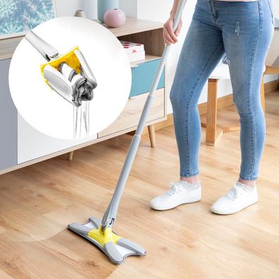 Wischmopp InnovaGoods Type X Selbstwringend Grau Gelb