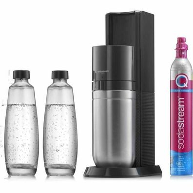 Sodastream DUO Maschine Schwarz mit 2 Glas-Karaffen