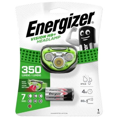 Stirnlampe Energizer Vision HD+ Grén, 350 Lumen, 7 Lichtmodi