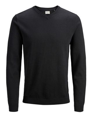 Pullover Jack and Jones Jjebasic Knit V-Ausschnitt Grau